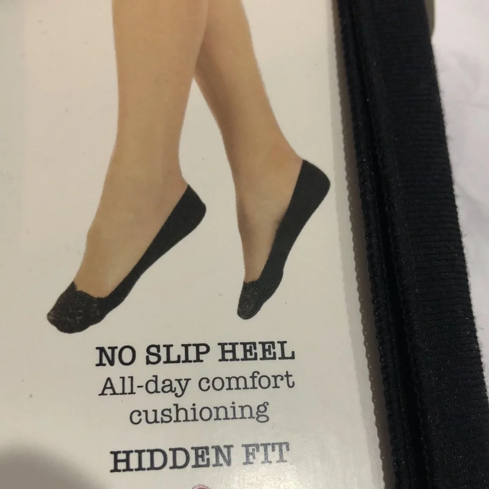 Peds extreme low liner‎ black no slip heel shoe liner 2pairs fits shoe size 5-10